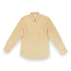 Calvin Klein Mens Size M Striped Non Iron Stretch Cotton Body Fit‎ Casual Shirt